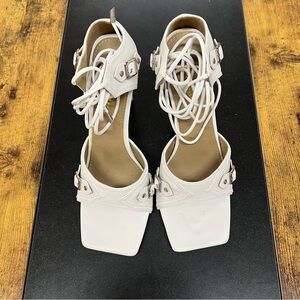 White buckle lace up heel #2 ON-D61